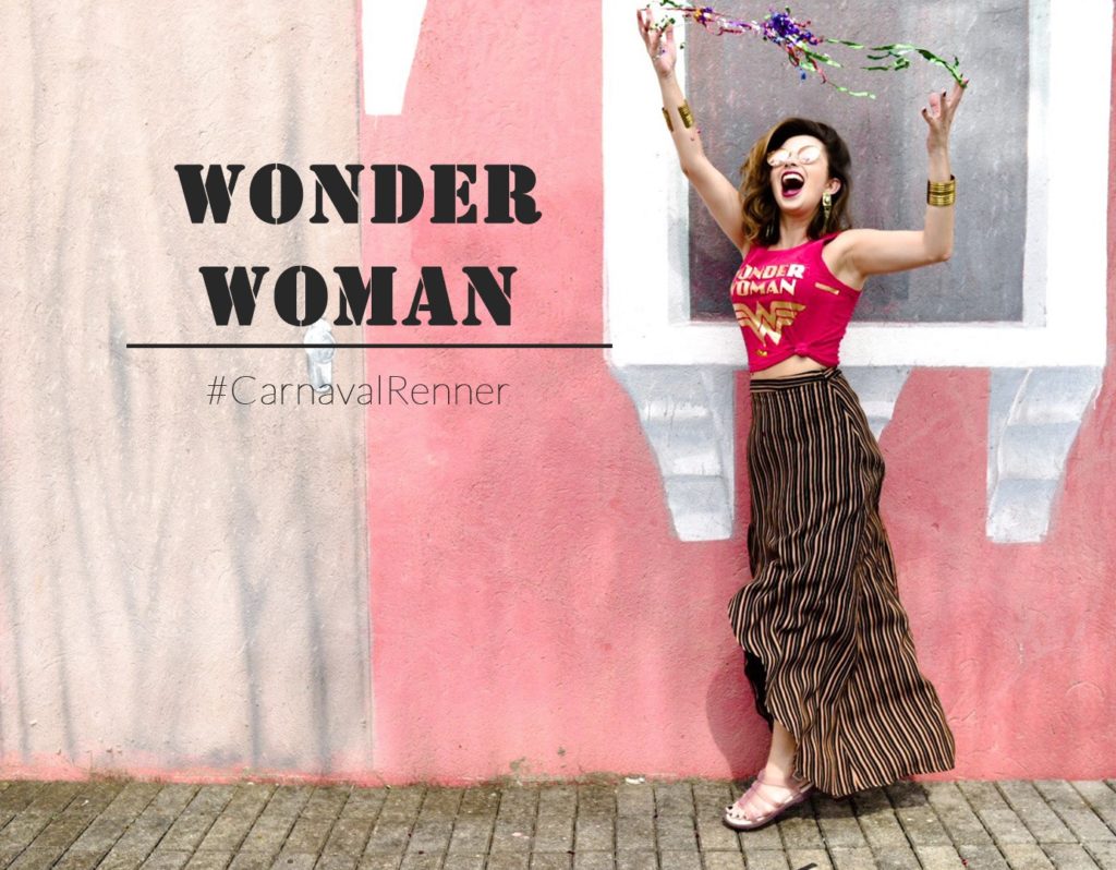 Mulher Maravilha, fantasia de Carnaval com look normal do dia a dia